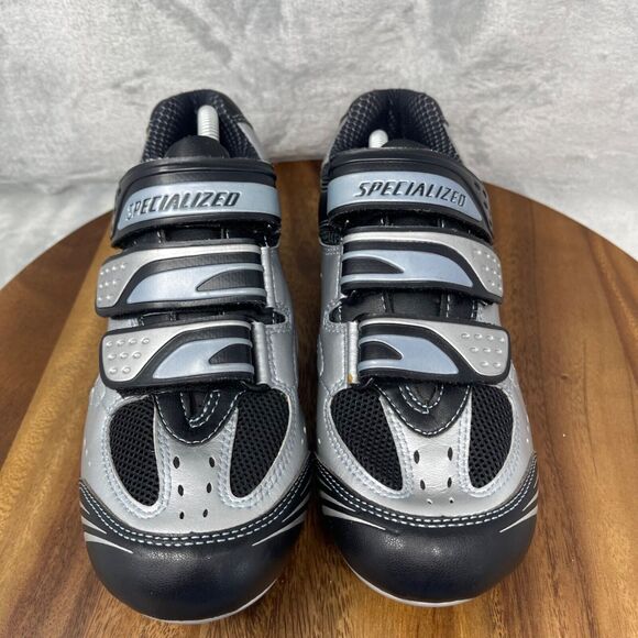 Specialized Cycling Shoes Womens US 9 Silver Black Hook & Loop BG 6103-3540 - Picture 6 of 16